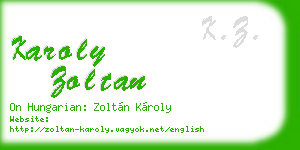 karoly zoltan business card